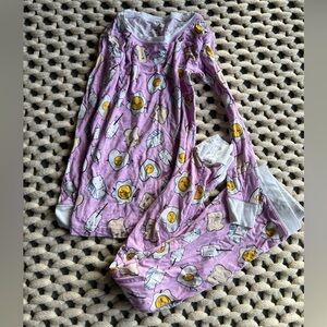 Little Sleepies 4T Pink Breakfast Buddies EUC